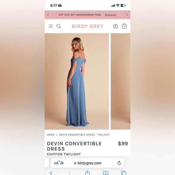 NEW Devin Convertible Dress - Twilight Birdy Grey Size Medium - Picture 4 of 8